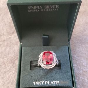 Red Gemstone Ring At Siz 8